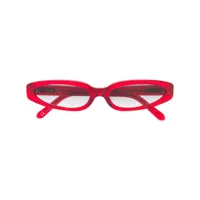 linda farrow lunettes de vue à monture ovale - rouge