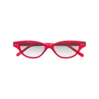linda farrow lunettes de soleil à monture papillon - rouge