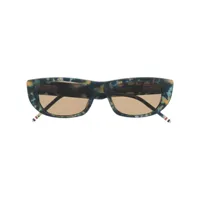 thom browne eyewear tortoiseshell-effect rectangular-frame sunglasses - bleu