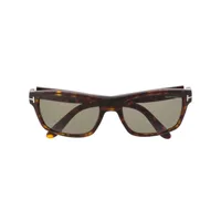 tom ford eyewear lunettes de soleil à effet écaille de tortue - marron