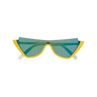 courrèges lunettes de soleil à monture papillon - jaune