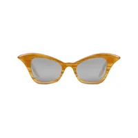 gucci eyewear lunettes de soleil à monture papillon - jaune
