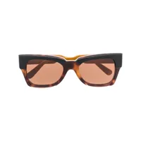 marni eyewear lunettes de soleil à effet écaille de tortue - marron