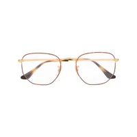 ray-ban lunettes de vue à monture hexagonale - or