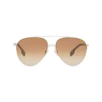 burberry lunettes de soleil à monture aviateur - marron