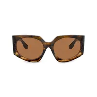 burberry eyewear lunettes de soleil à monture oversize - marron