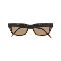 thom browne eyewear lunettes de soleil à monture rectangulaire - marron