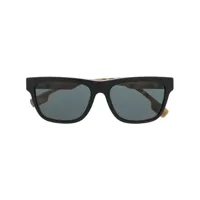 burberry eyewear lunettes de soleil à monture carrée à carreaux vintage - noir