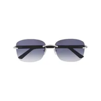 cartier eyewear lunettes de soleil c décor à monture rectangulaire - bleu