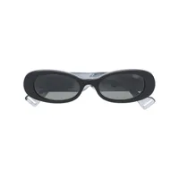 gucci eyewear lunettes de soleil gg à monture ovale - noir
