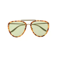 gucci eyewear lunettes de soleil à monture ovale - marron