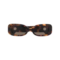 linda farrow lunettes de soleil à effet écaille de tortue - marron