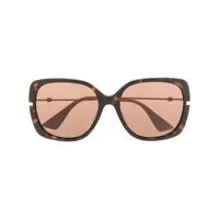 gucci eyewear lunettes de soleil à monture oversize - marron