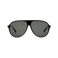 gucci eyewear lunettes de soleil à monture pilote - noir