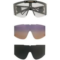 versace eyewear lunettes de soleil medusa à verres amovibles - noir