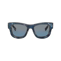 dolce & gabbana eyewear lunettes de soleil domenico à monture rectangulaire - bleu