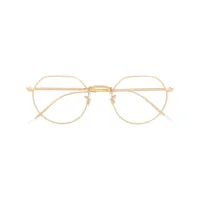 ray-ban lunettes de vue à monture ronde - or