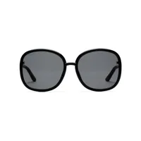 gucci eyewear lunettes de soleil à monture ronde - noir