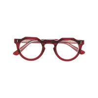 lesca lunettes de vue à monture ronde - rouge