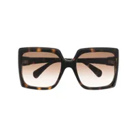 gucci eyewear lunettes de vue à monture carrée à logo - marron