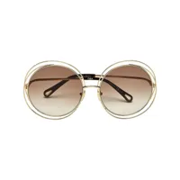 chloé eyewear lunettes de soleil à monture ronde - or