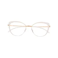 mykita lunettes de vue kelsey à monture papillon - or