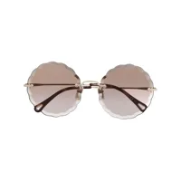 chloé eyewear lunettes de soleil à monture ronde - marron