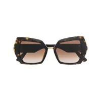 dolce & gabbana eyewear lunettes de soleil à effet écaille de tortue - marron