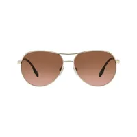 burberry eyewear lunettes de soleil à monture aviateur - marron