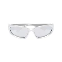 balenciaga eyewear lunettes de soleil swift à monture ovale - gris