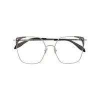 alexander mcqueen eyewear lunettes de vue à monture oversize cloutée - argent