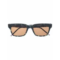 thom browne eyewear lunettes de soleil tb 418 à rayures rwb - bleu