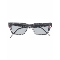 thom browne eyewear lunettes de soleil tb714 à effet écaille de tortue - gris
