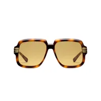 gucci eyewear lunettes de soleil à monture carrée - jaune