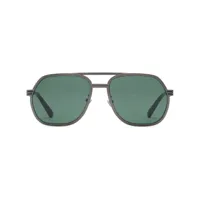 gucci eyewear lunettes de soleil à monture pilote - vert