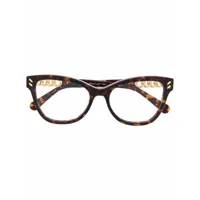 stella mccartney eyewear lunettes de vue à détail de chaîne - marron
