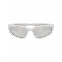 balenciaga eyewear lunettes de soleil swift à monture ovale - argent