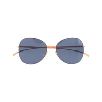 mykita lunettes de soleil esse à monture pilote - bleu