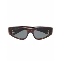 balenciaga eyewear lunettes de soleil à plaque logo - marron