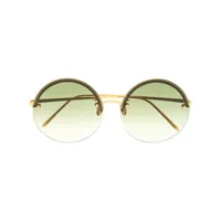 linda farrow lunettes de soleil adrienne à monture ronde - vert