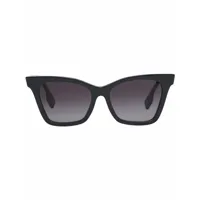 burberry lunettes de soleil à carreaux - gris