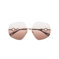 chloé eyewear lunettes de soleil sofya à monture géométrique - marron