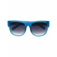 linda farrow lunettes de soleil à monture carrée - bleu