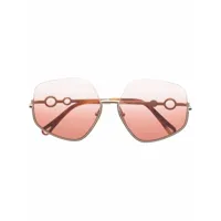 chloé eyewear lunettes de soleil à monture oversize - or