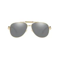 versace eyewear lunettes de soleil ve2236 à monture aviateur - or