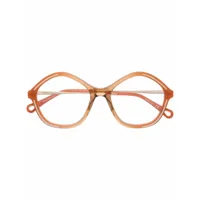 chloé eyewear lunettes de vue bicolores à monture oversize - orange