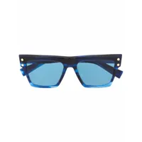 balmain eyewear lunettes de soleil à monture carrée - bleu