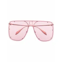 alexander mcqueen eyewear lunettes de soleil à monture oversize - argent