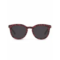 dolce & gabbana eyewear lunettes de soleil à monture ronde - rouge