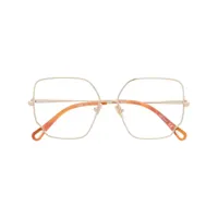 chloé eyewear lunettes de vue oversize à logo gravé - or